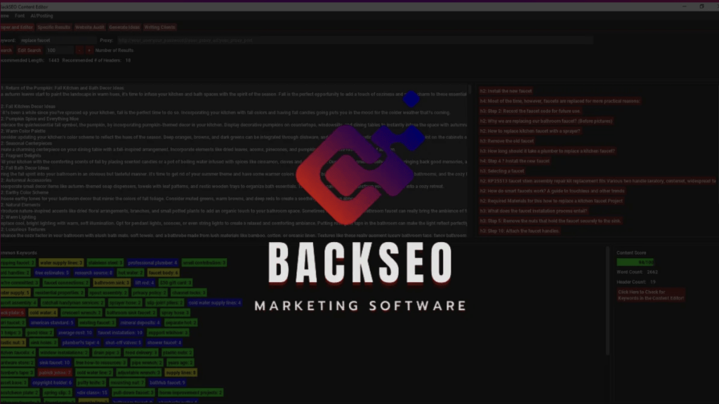 BackSEO Content Tool